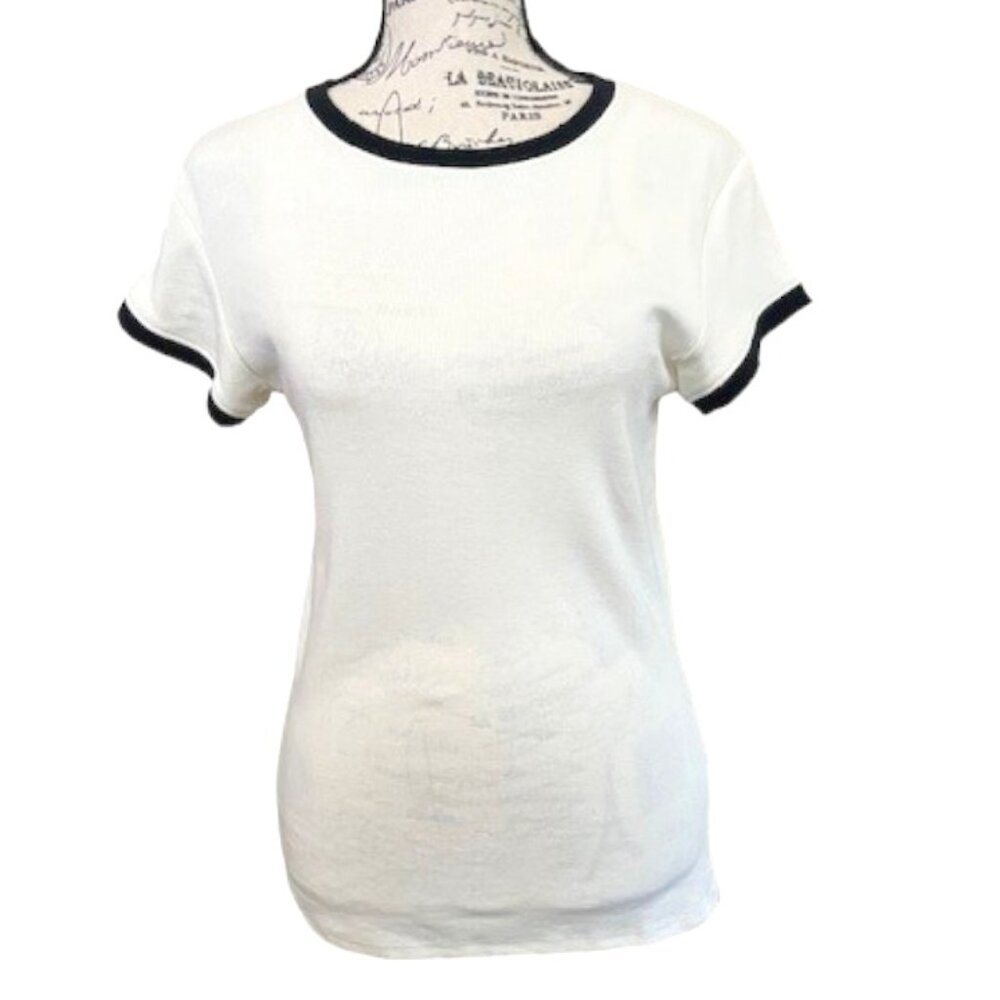 Topshop Longline Contrast Neck Everyday Tee Shirt